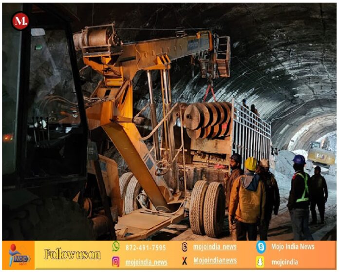 Uttarakhand tunnel collapse Large diameter pipes drilling machines arrive at site for evacuation of 40 trapped workers